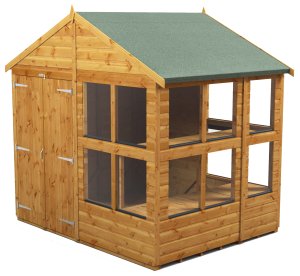 Power 6x8 Apex Potting Shed - Double Door